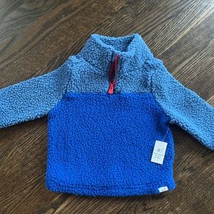 NWT - Baby Gap Sherpa quarter zip sweatshirt - blue (18-24 mo)